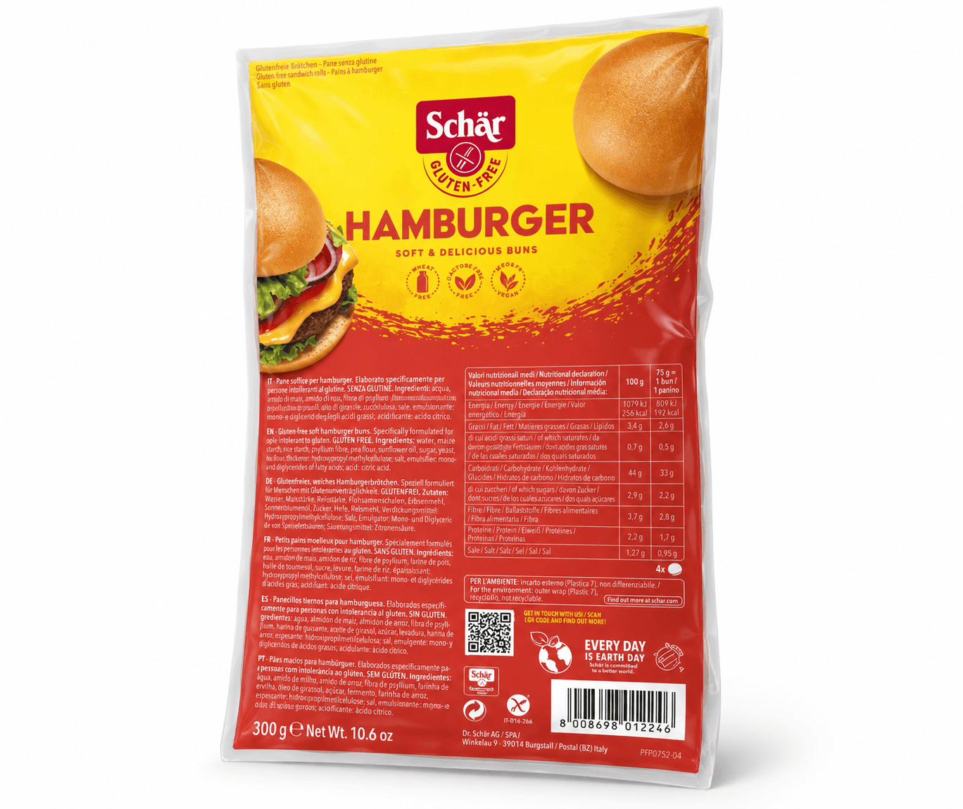 Булочки без глютену для гамбургерів HAMBURGER 300g
