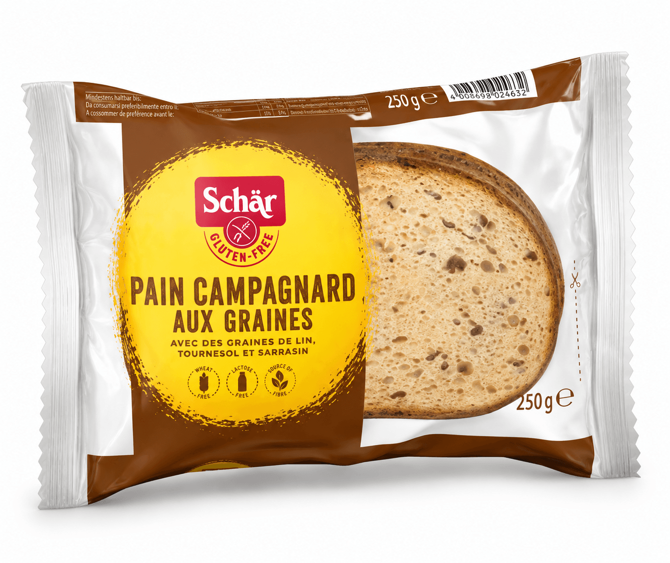 Хліб без глютену мультизерновий на заквасці PAIN CAMPAGNARD AUX GRAINES 250g - зображення 1