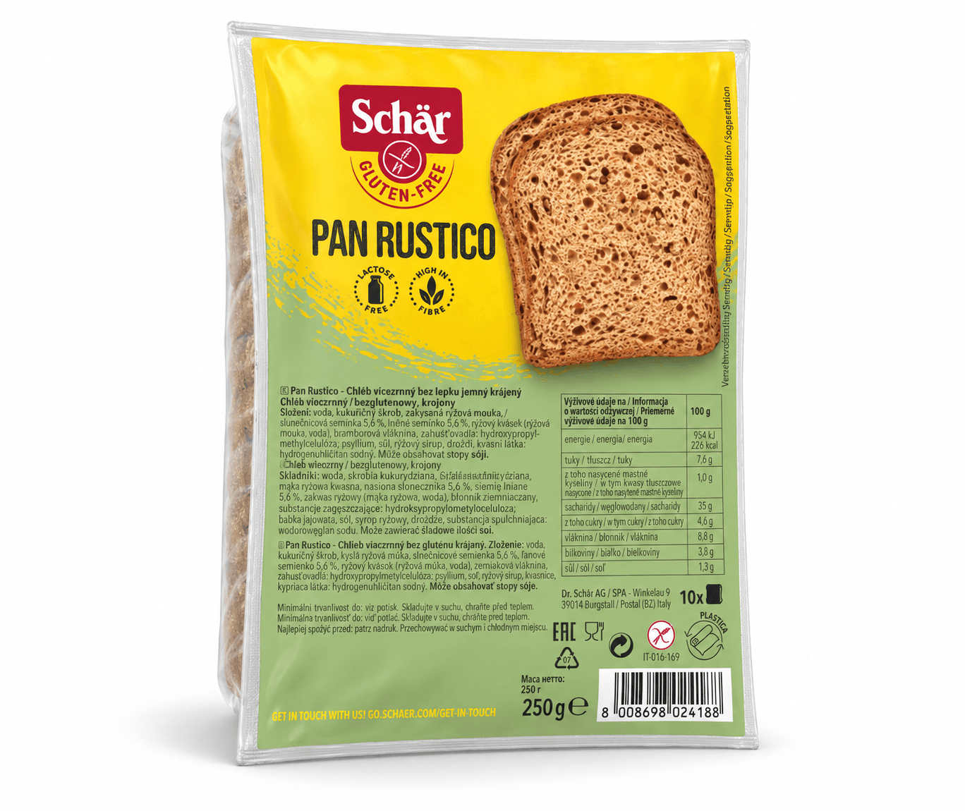 Хліб без глютену темний з насінням льону PAN RUSTICO 250g M - зображення 1
