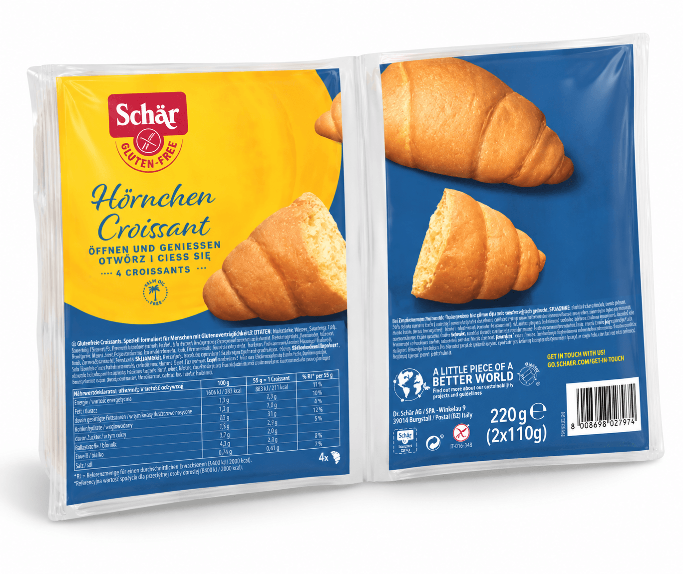 Круасани без глютену CROISSANT HORNCHEN 220g - зображення 1