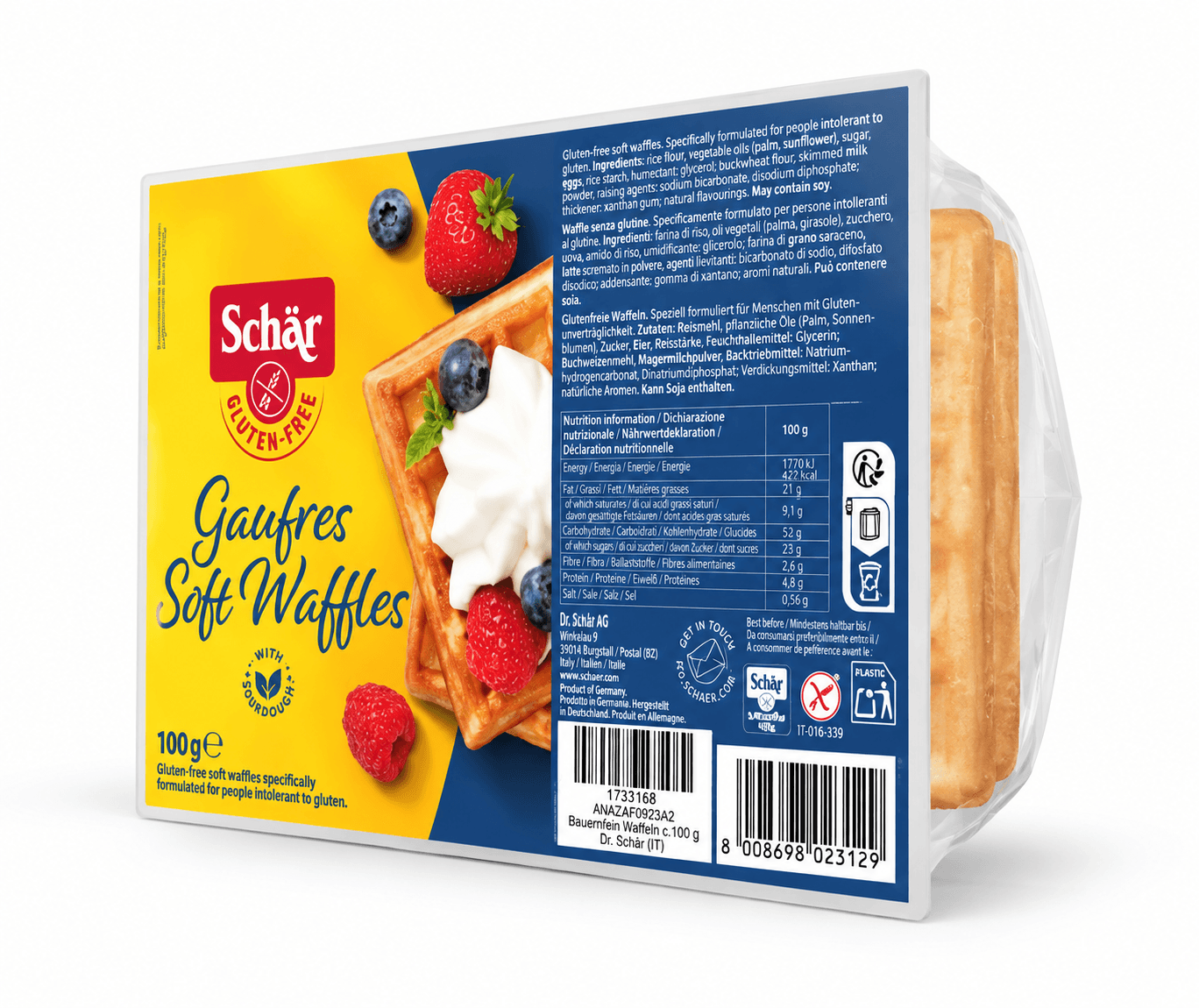 Вафлі бельгійські без глютену SOFT WAFFELN 100g - зображення 1
