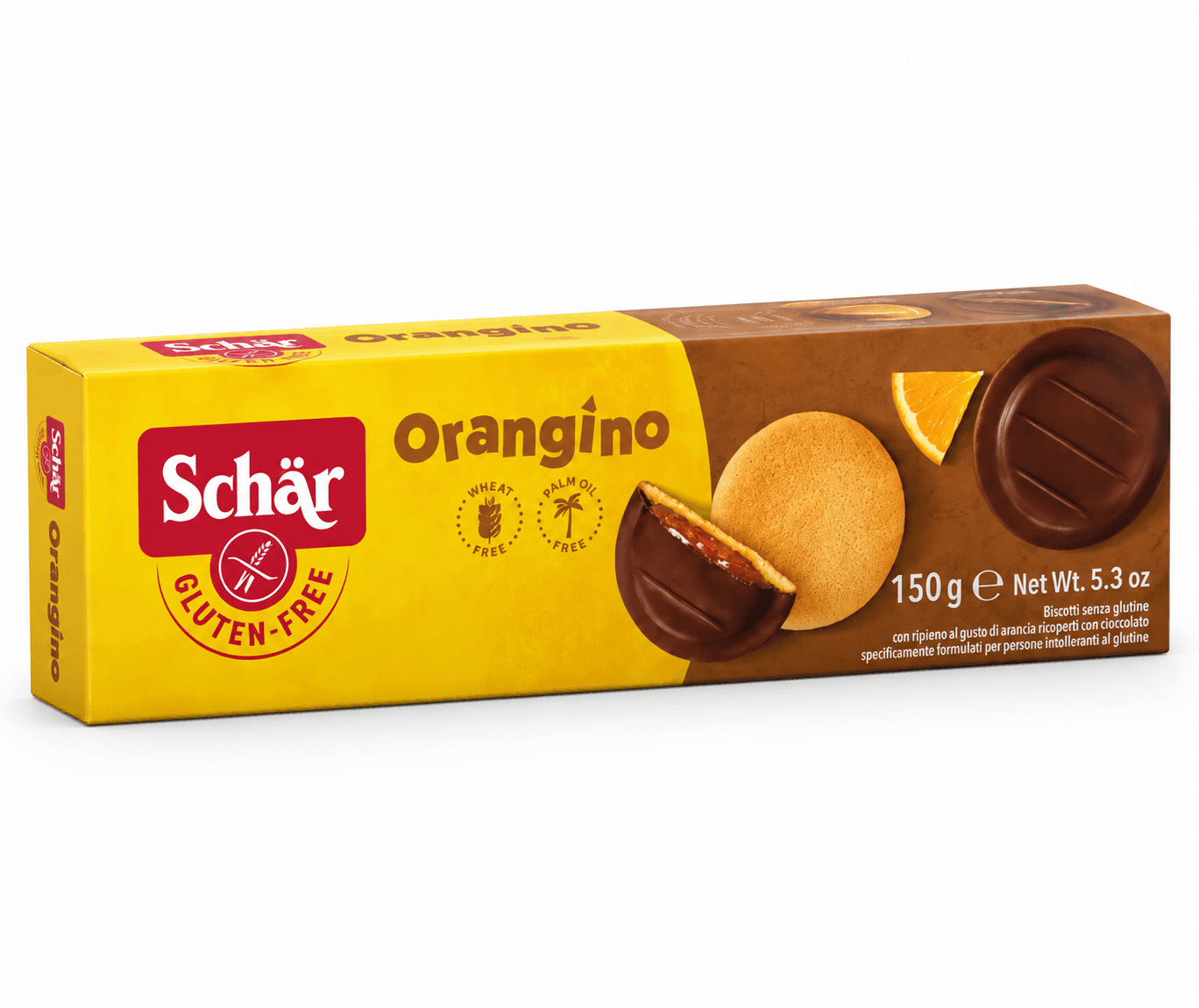 Печиво без глютену з апельсиновою начинкою ORANGINO 150g