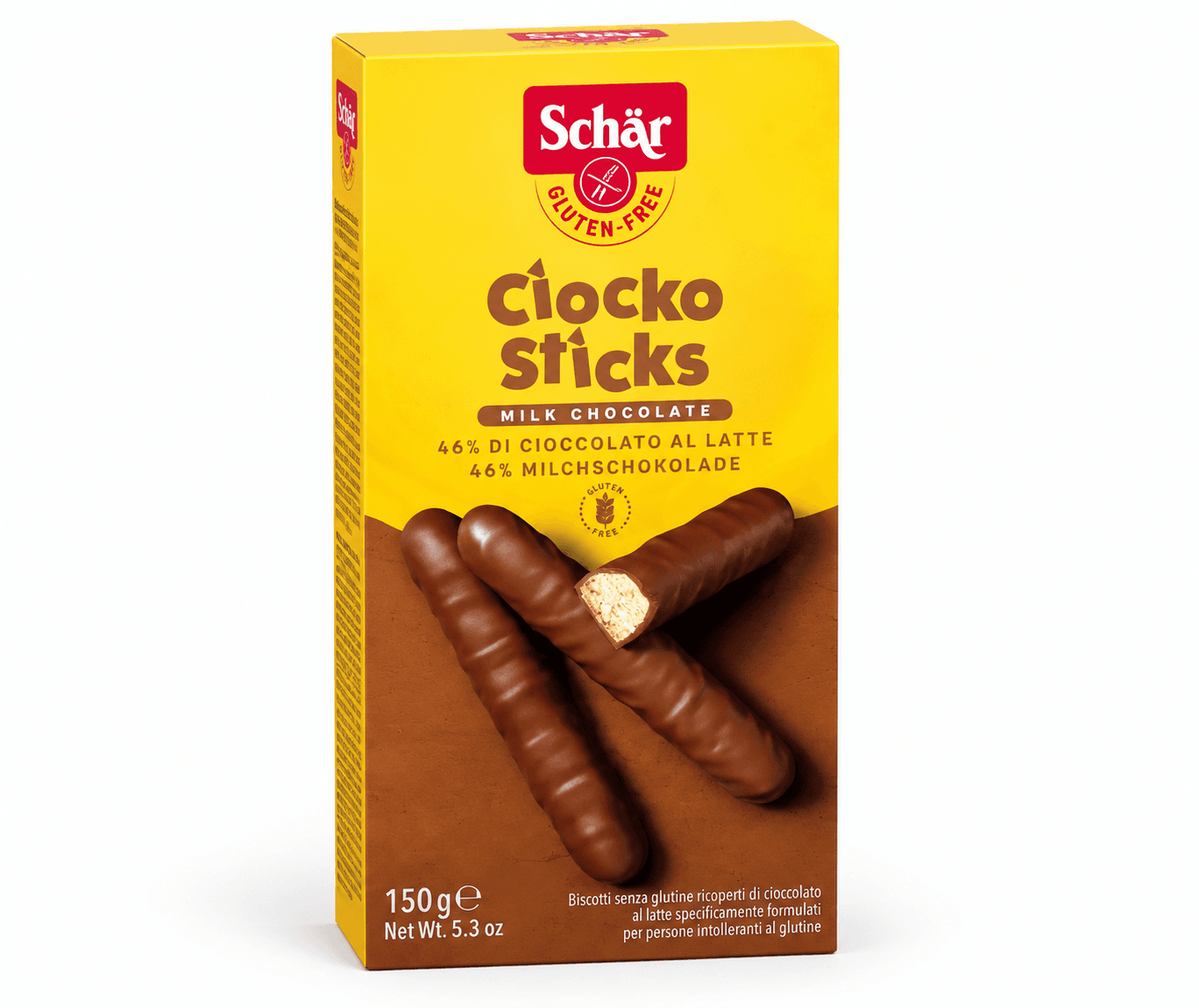 Печиво-палички без глютену вкрите молочним шоколадом CIOCKO STICKS 150g - зображення 1