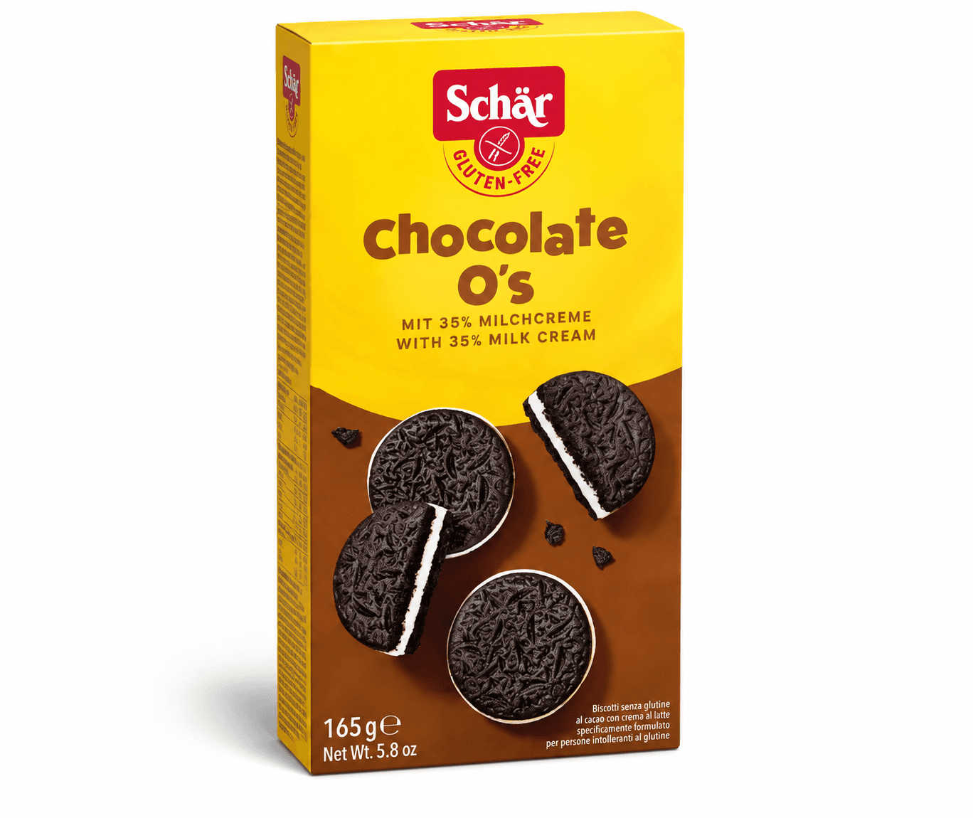 Печиво-сендвіч без глютену з какао і кремовою начинкою CHOCOLATE O's 165g - зображення 1