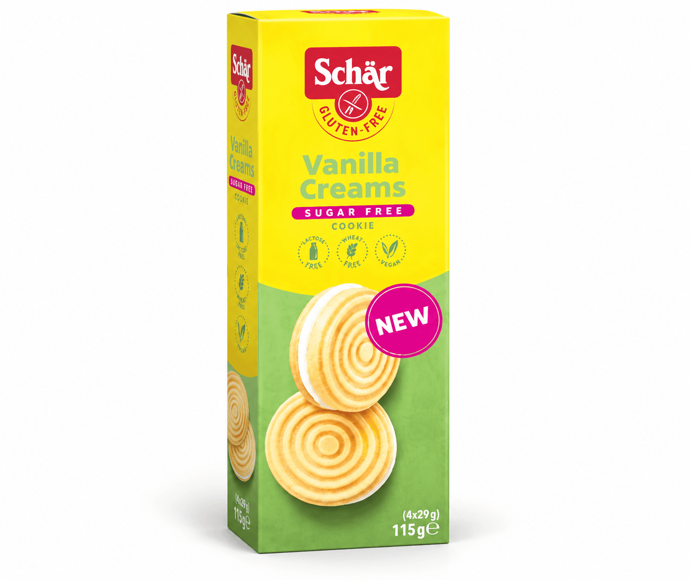 Печиво без глютену з ванільним кремом VANILLA CREAMS 115g M - зображення 1