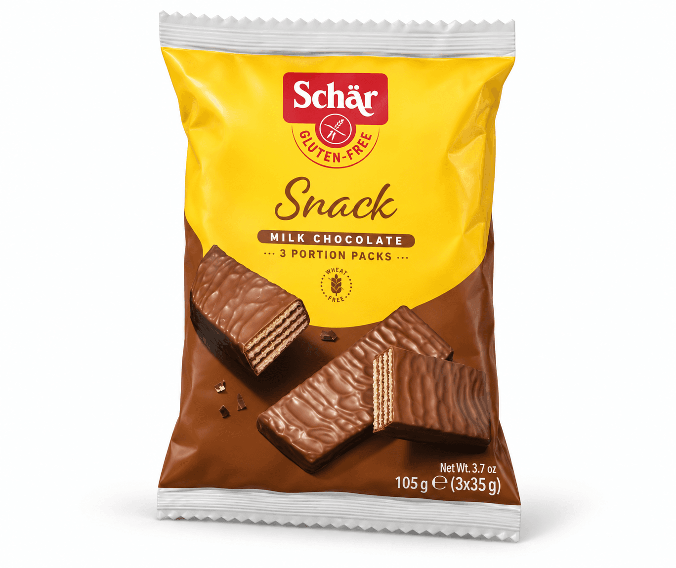 Вафлі без глютену шоколадні з лісовими горіхами SNACK 105g