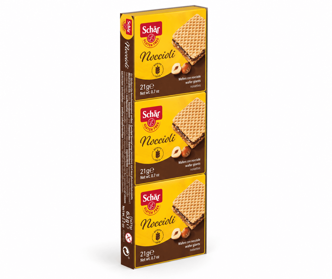 Вафлі без глютену з горіхами NOCCIOLI 3x21g - зображення 1
