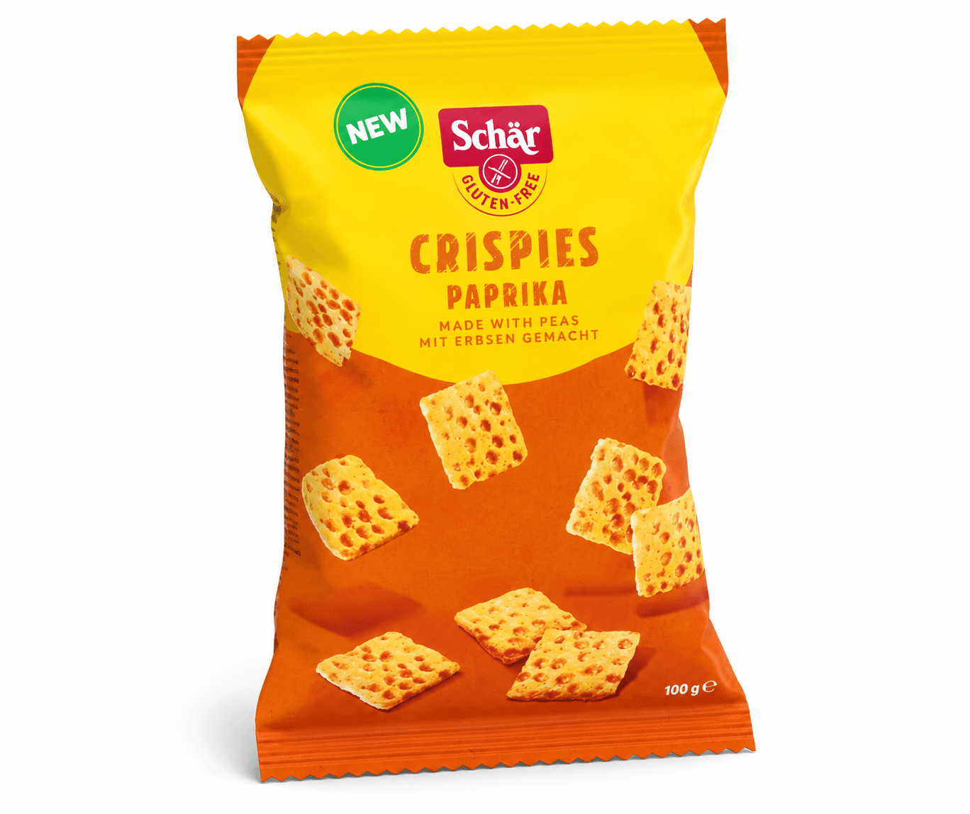 Хрустики без глютену горохові з паприкою CRISPIES 100g - зображення 1