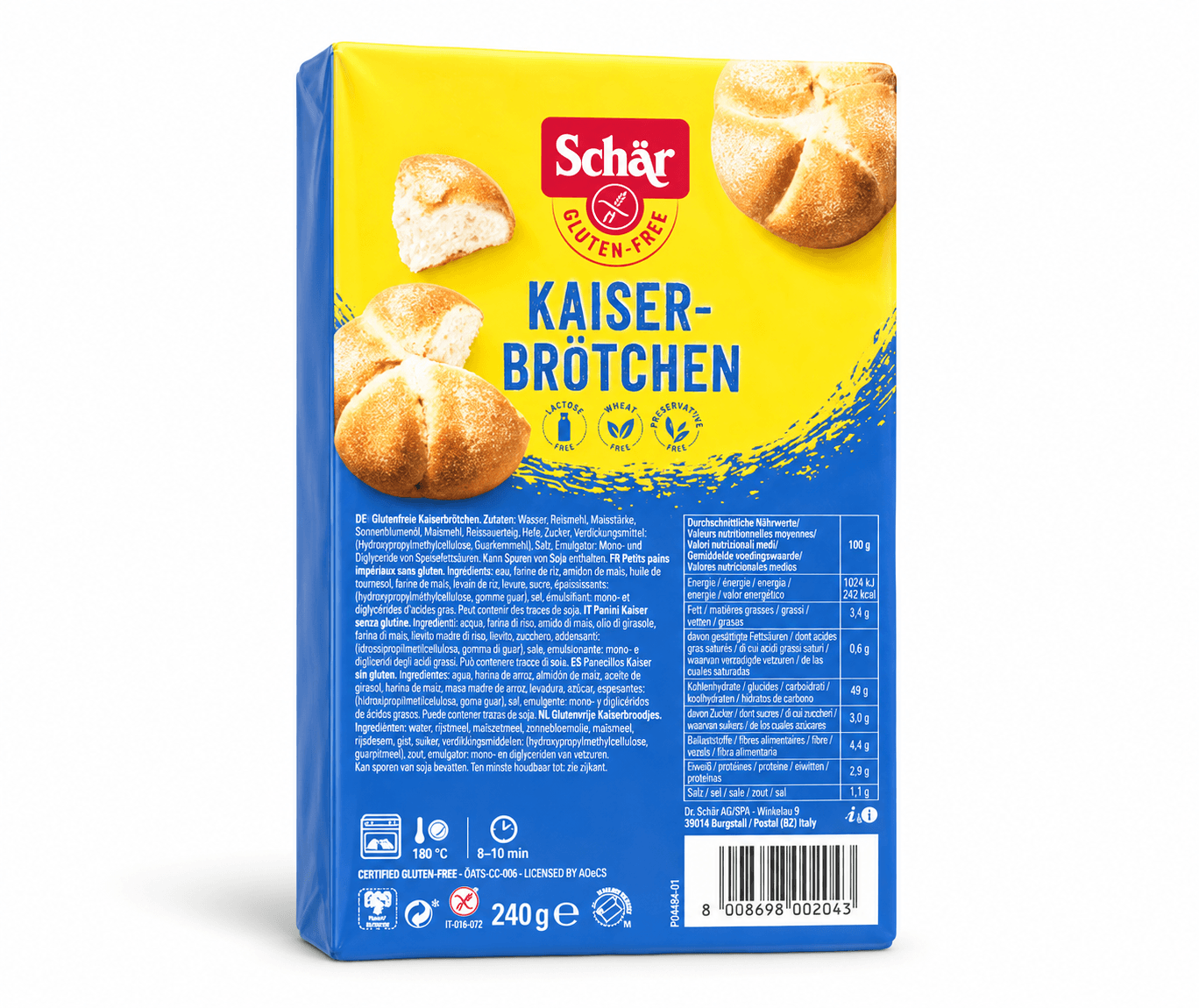 Булочки без глютену (кайзерки) Kaiserbrötchen 240g - зображення 1
